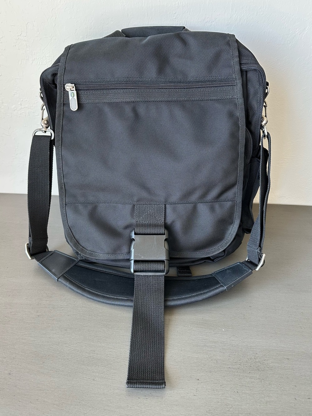 Toppers Black Nylon Versatile Black Men's Messenger Bag Padded Strap Multi Use
